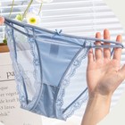 5-pack Lot Sexy Womens Satin Panties Briefs Sheer Lace String Bikini Underwear
