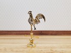 Dollhouse Brass Rooster Weathervane Nesw Spins 1 12 Scale Miniature