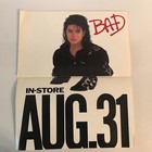 Michael Jackson Bad Original  in-store Aug  31  Promo Poster 29  X 11  Rare     