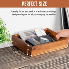 Demigo Acacia Wood Desk Organizer Tray - 9 5x6 7x2 Inch Letter   Stationery H   