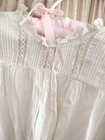 Antique Edwardian Child Dress White Cotton Lawn Pintucks Lace 1905-1912  2t 3t