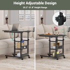 Besiost Ktjbz-b Height Adjustable End Table Charging Station C-shape Wheels