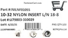  100  10-32 Stainless Steel Nylon Insert Lock Nuts - Fine Thread Unf 10-32