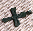Antique Viking Age C 11-13th Century Byzantine Type Orthodox Cross Pendant 027