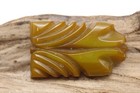 Vintage Art Deco Green Bakelite Carved Clip Brooch 2 25 x1 25   jw2 