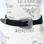 Vintage Western Leather Belt 34 Black Woven Tooled Silver Buckle Usa 90s
