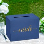 Navy Blue Wedding Card Box  Gift Cards Box Holder With Gold Foil Design For W   