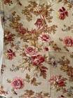 Antique French Country Cottage Roses Floral Cotton Fabric    Coral Pink Blue