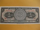 Mexico 1 Peso  Banknote Unc   Aztec Stone Calender   Paper Money Nice