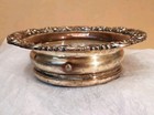 Silver Plated Wine Bottle Coaster With Vine Decoration Victorian About 6-1 2 In