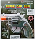 Super Cap Gun Toy Pistol Handgun  8 Shot Kids Orange Plug Plus 18 Ring Caps