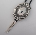 Gorgeous Large Quality Sterling Silver Ornate Repousse Southwestern Bolo Tie