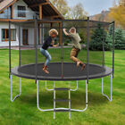 8 10 12 Ft Trampoline With Safety Fence   Ladder - Fun For Kids   Adults