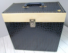 Vintage Lp 12  Vinyl Record Album Storage Carrying Case Handle Box Blue