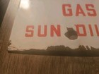 Vintage Porcelain Enamel Sign Sun Oil danger High Pressure Gas Line