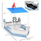 Outsunny Wooden Sandbox With Uv-resistant Canopy W  Bench Seats