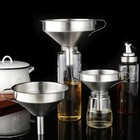 5  Food Grade Stainless Steel Kitchen Funnel W Strainer Filter For Transferring