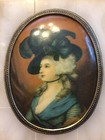 Antique 19th Century Victorian Beautiful Women Concave Cameo On Marble Old  2 A7