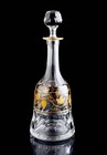 Val St Lambert Pampre D or Decanter   Stopper Cut Crystal Gold Elegant Barware