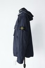 Stone Island Men s Navy Hooded Zip Mid-length Jacket With Logo