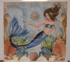 Mermaid Sea Life Nautical Turtles Beach Picture Art Wall Print Decor 18  X 18 