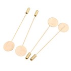 40 Pcs Silver Gold Tone Round Tray Lapel Pin Stick  Blank Brooch Pin