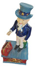 Mechanical Coin Bank Vintage Uncle Sam Cast Iron  With The Plug