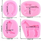 Mujiang Horse Silicone Molds Horseshoe Hoof Fondant Set Of 4 Style A