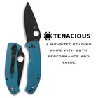 Spyderco Tenacious C122tiblbkp Folding Knife 3 4in 8cr13mov Titanium Handle