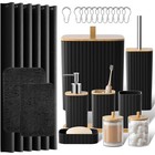 Complete 24-piece Bathroom Accessory Set W  Shower Curtain Rugs   Organizer New
