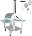 Outdoor Wood Fired Pizza Oven W  Stone  Wheels   Tools  Stainless Steel Cooker