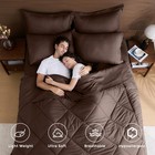 Brown Twin Comforter Set - 5-piece All Season Bed In A Bag Twin  Ultra Soft B   