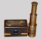 Antique Vintage Brass Royal Navy Telescope London 1915 Spyglass With Wooden Box