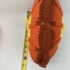 13  Vtg Crochet Throw Pillow Orange Yellow 70s Retro Handmade Afghan Mid Century