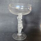 Champagne Coupe Bayel Crystal Frosted Bacchus Bacchante 5 72  France