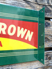 Vintage Drink Royal Crown Cola Rc Double-sided Flange Gas Oil Porcelain Sign