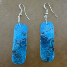 Santo Domingo Pueblo Turquoise Slab Dangle Earrings Native American Jewelry