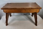 Vintage Primitive Pine Wood Stained Ruffled Edge Chippy Step Stool Childs Bench