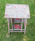 Antique Vintage Primitive Wood Folding Step Stool Display Piece-plant Stand    