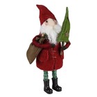 Santa With Christmas Tree 8 Inch Felt Figurine Holiday Ornament