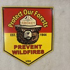 Smokey The Bear Porcelain Sign Old Forest Service Prevent Fires Ranger