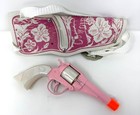 Halco Hubley White Grip Handle Cowgirl Pistol Six Shooter Toy Cap Gun W holster1