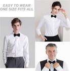 Men s Bow Ties Solid Color Pre-tied Tie Satin Formal Tuxedo Bowtie Black