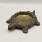 Vintage Mid Century Hollywood Regency Brass Turtle Dish 4  Patina Mcm