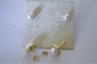 Tous Silver Pearl Savvy Cie Silver Gold Plated Crystal Set Of Two Earrings Nwt