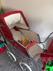 Vintage Italian Baby Stroller Red Good Condition