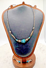 Vintage Sterling Silver Turquoise Necklace   Earring Set Elongated Beads
