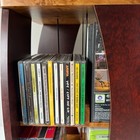 Vtg Atlantic Wood Media Cd dvd vhs Movie Video Game Rack Organizer Shelf Storage
