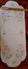 Vintage Embroidered Table Runner dresser Scarf  approx 36  By 16   E