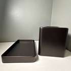 Mdesign Metal Square Facial Tissue Box Cover Holder Bronze And Vanity  Tray